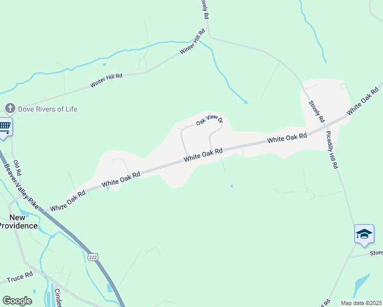 map of restaurants, bars, coffee shops, grocery stores, and more near 1778 White Oak Road in Strasburg