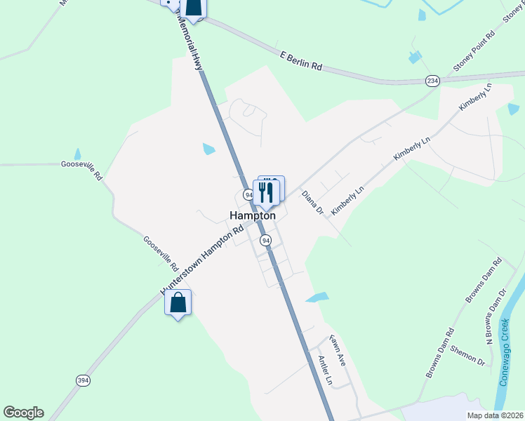 map of restaurants, bars, coffee shops, grocery stores, and more near in Hampton