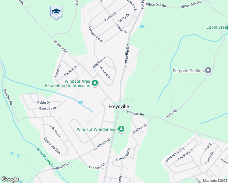 map of restaurants, bars, coffee shops, grocery stores, and more near 2566 Freysville Road in Red Lion