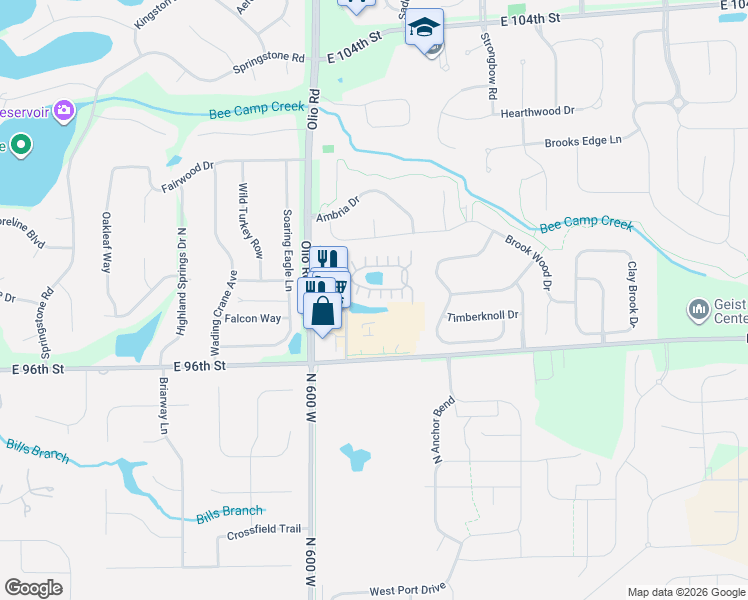 map of restaurants, bars, coffee shops, grocery stores, and more near 13855 Rue Charlot Lane in McCordsville