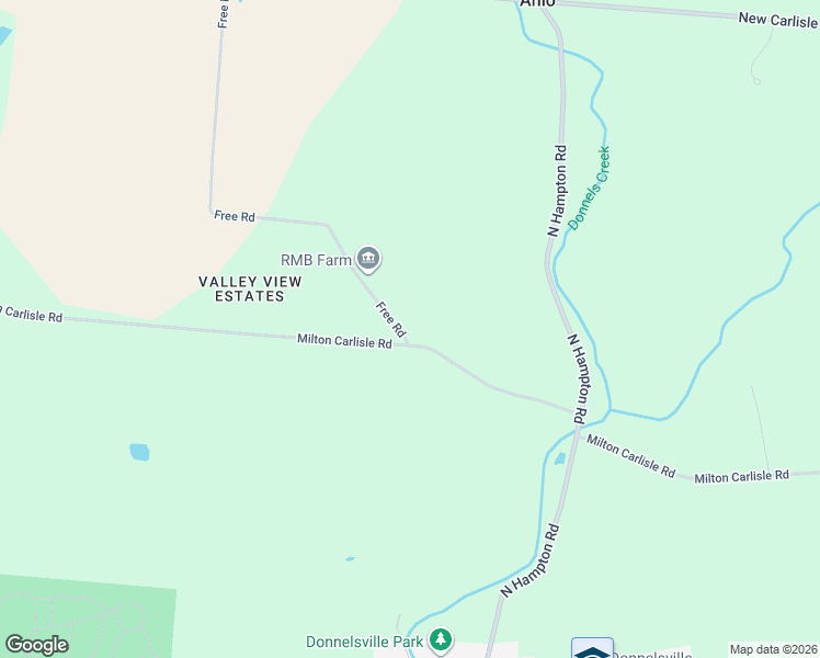 map of restaurants, bars, coffee shops, grocery stores, and more near 712 Free Road in New Carlisle