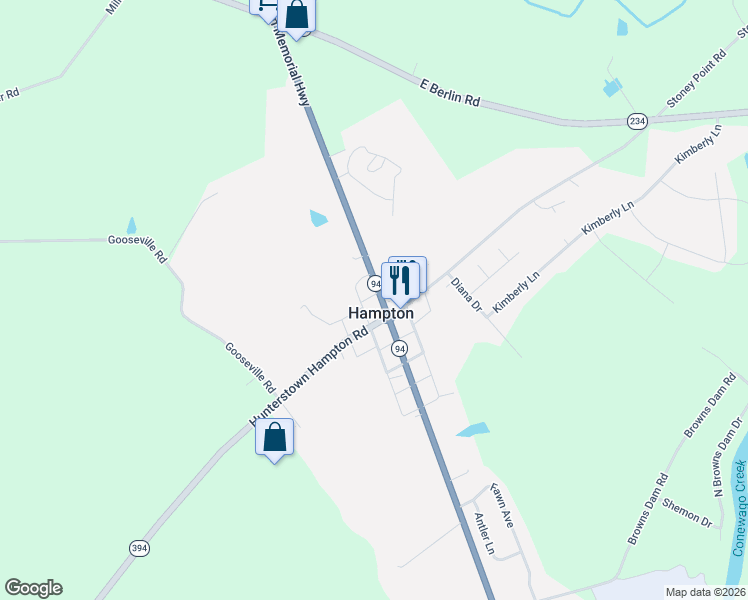 map of restaurants, bars, coffee shops, grocery stores, and more near in Hampton