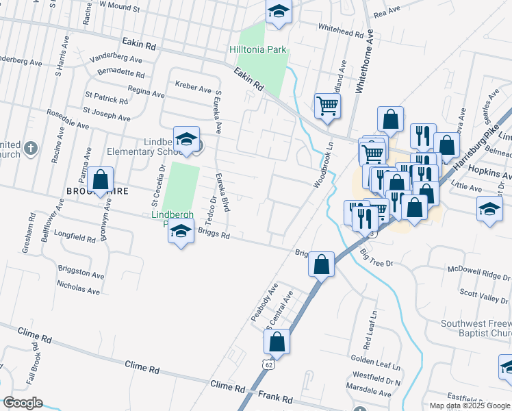 map of restaurants, bars, coffee shops, grocery stores, and more near 1209 Woodbrook Court in Columbus