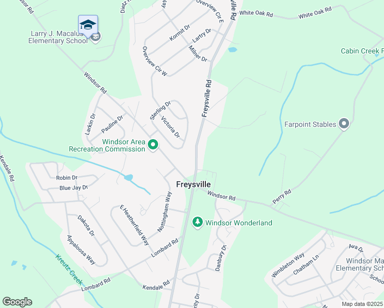 map of restaurants, bars, coffee shops, grocery stores, and more near 2566 Freysville Road in Red Lion