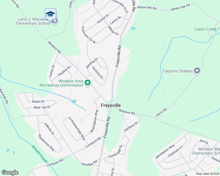 map of restaurants, bars, coffee shops, grocery stores, and more near 2566 Freysville Road in Red Lion