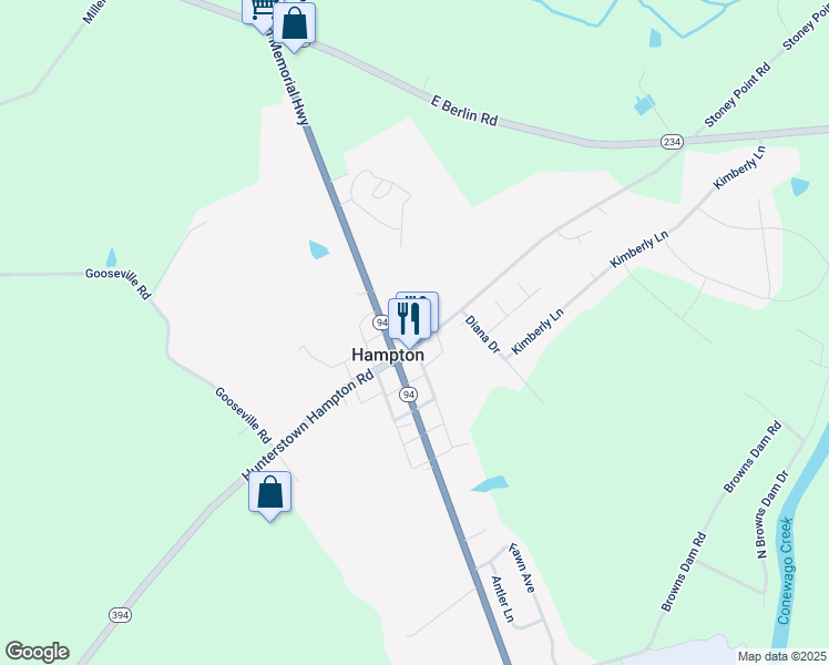 map of restaurants, bars, coffee shops, grocery stores, and more near in Hampton