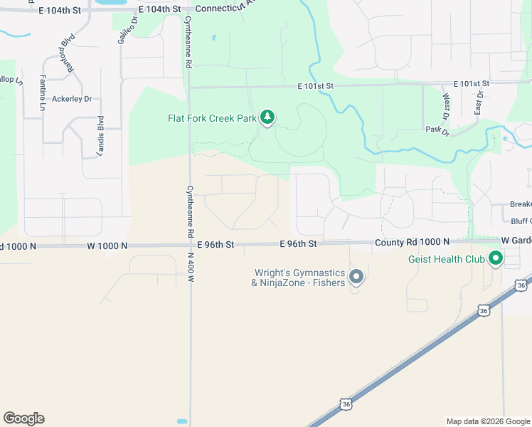 map of restaurants, bars, coffee shops, grocery stores, and more near 16112 Lavina Lane in Fishers