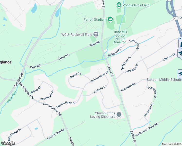 map of restaurants, bars, coffee shops, grocery stores, and more near 801 Sharon Circle in West Chester