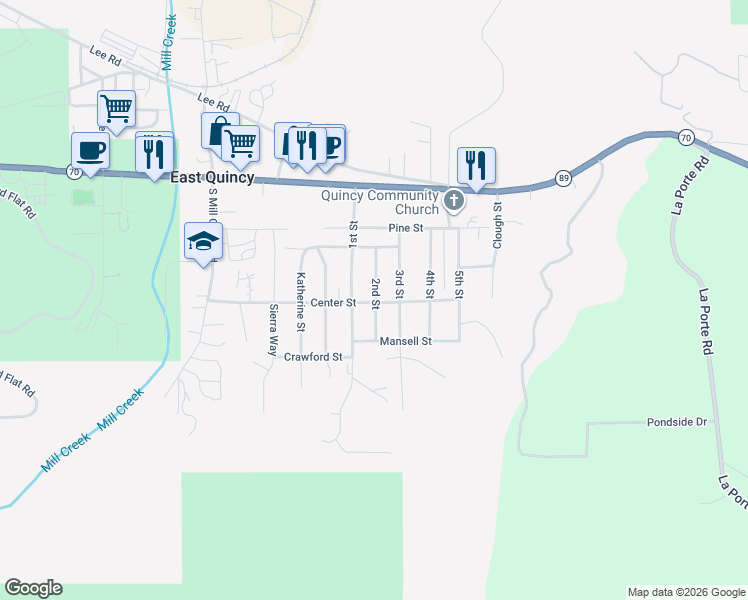 map of restaurants, bars, coffee shops, grocery stores, and more near 2211 Center Street in Quincy
