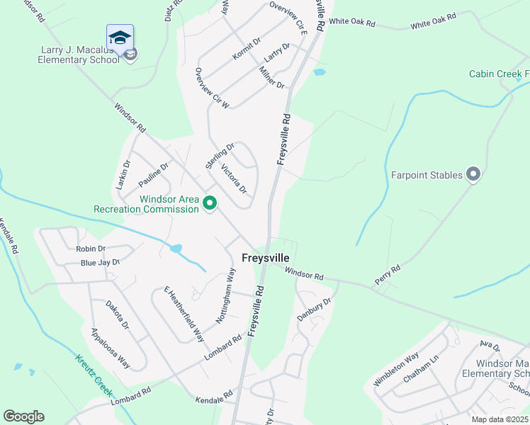 map of restaurants, bars, coffee shops, grocery stores, and more near 2560 Freysville Road in Red Lion