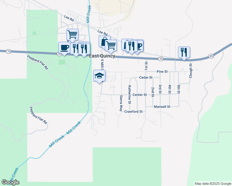 map of restaurants, bars, coffee shops, grocery stores, and more near 1971 Center Street in Quincy