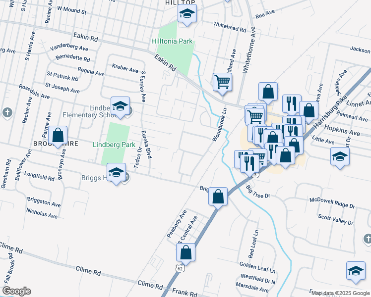 map of restaurants, bars, coffee shops, grocery stores, and more near 2367 Woodbrook Circle South in Columbus