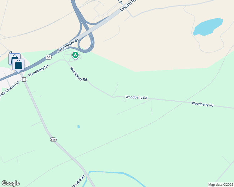 map of restaurants, bars, coffee shops, grocery stores, and more near 1820 Woodberry Road in York