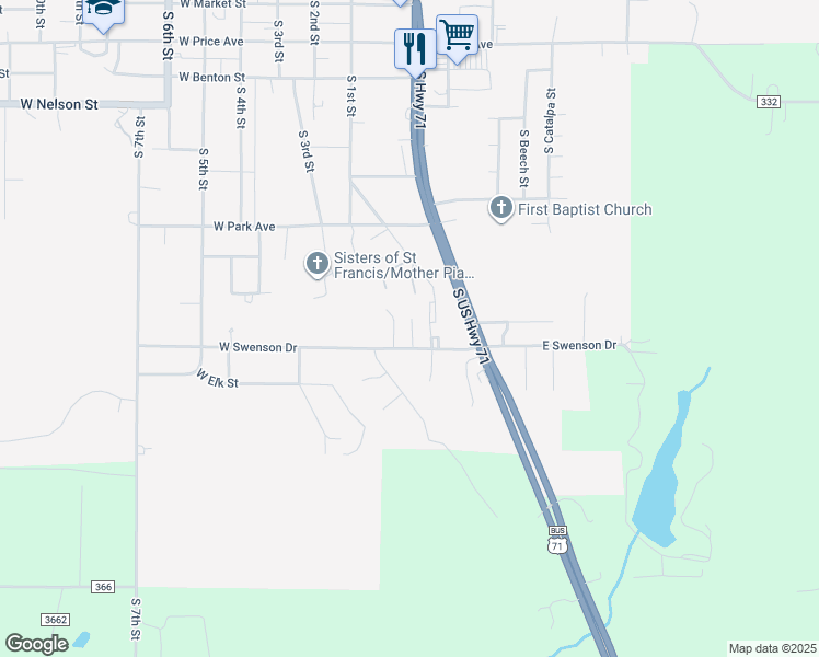 map of restaurants, bars, coffee shops, grocery stores, and more near 204 East Swenson Drive in Savannah
