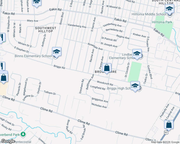 map of restaurants, bars, coffee shops, grocery stores, and more near 2920 North Gresham Road in Columbus