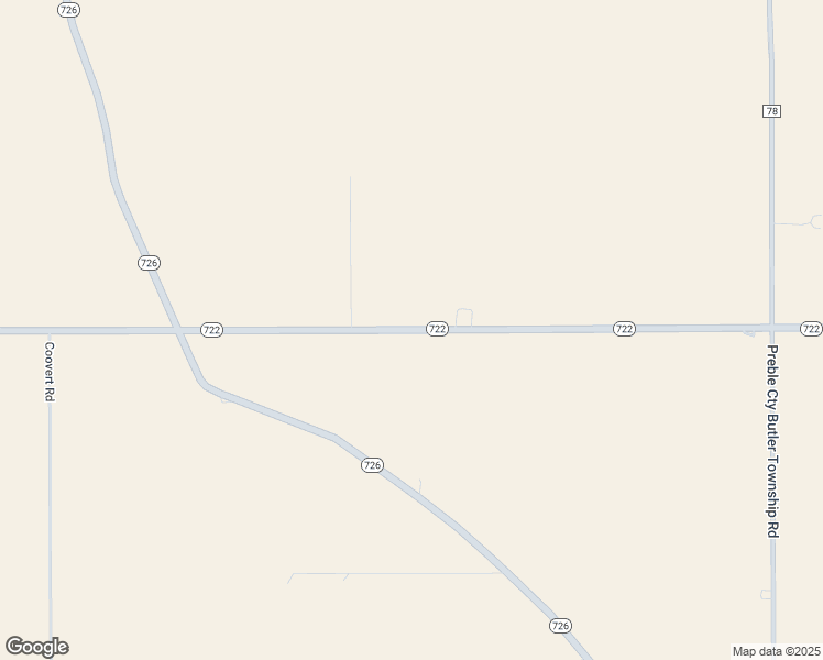 map of restaurants, bars, coffee shops, grocery stores, and more near 3077 Ohio 722 in New Madison