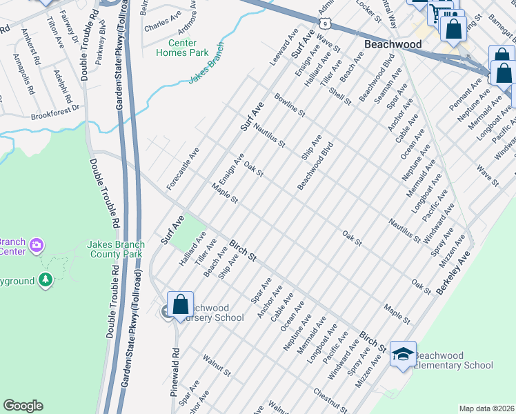 map of restaurants, bars, coffee shops, grocery stores, and more near 737 Beach Avenue in Beachwood