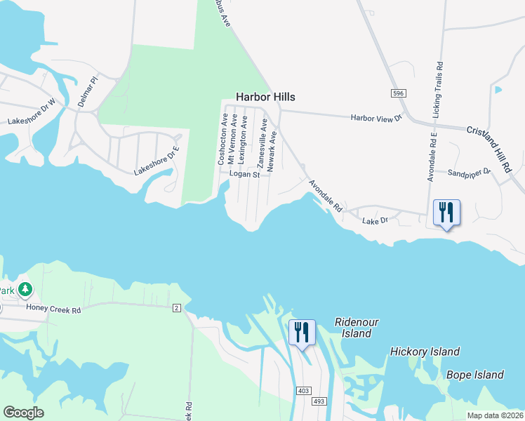 map of restaurants, bars, coffee shops, grocery stores, and more near 691 Zanesville Ave in Thornville