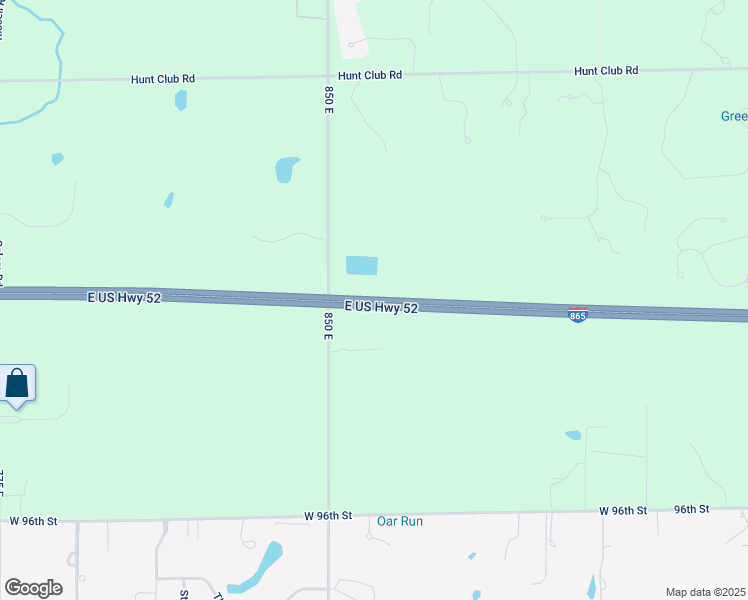 map of restaurants, bars, coffee shops, grocery stores, and more near Interstate 865 in Zionsville