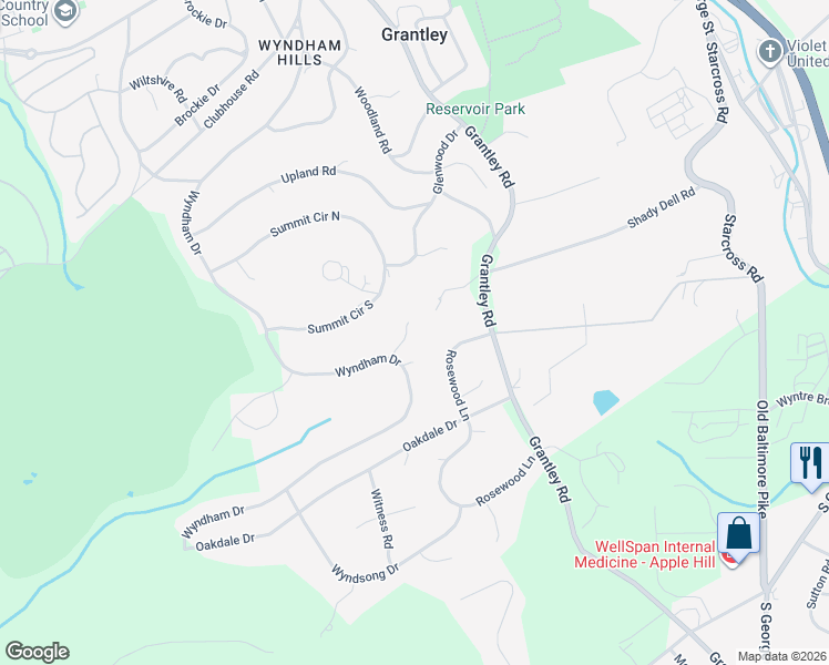 map of restaurants, bars, coffee shops, grocery stores, and more near 850 Westover Lane in York