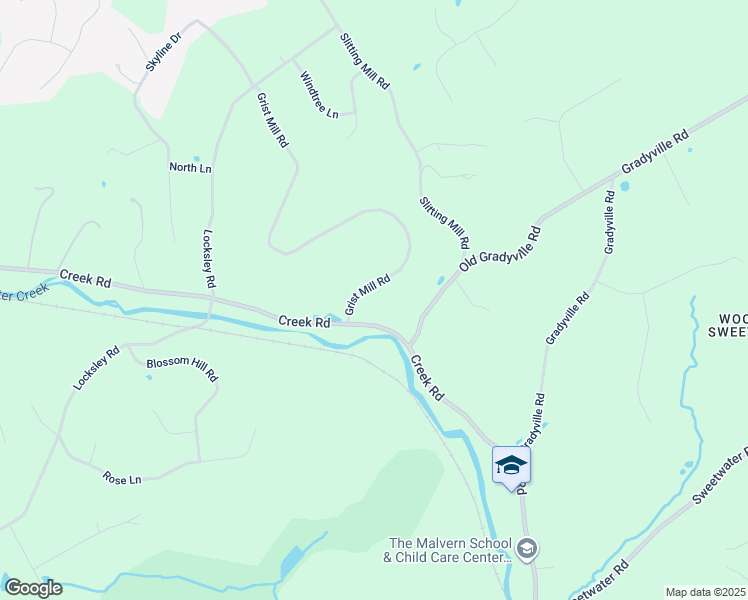 map of restaurants, bars, coffee shops, grocery stores, and more near 7 Grist Mill Road in Glen Mills