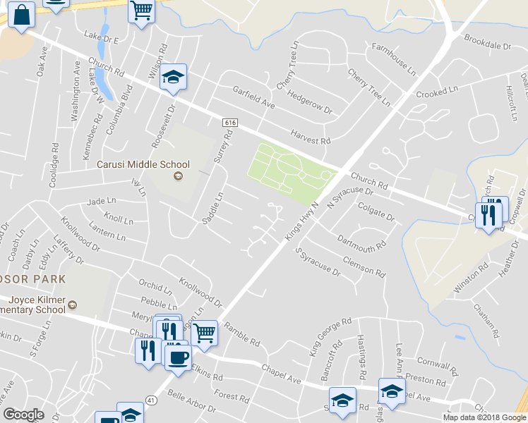 map of restaurants, bars, coffee shops, grocery stores, and more near 86 Greensward Lane in Cherry Hill