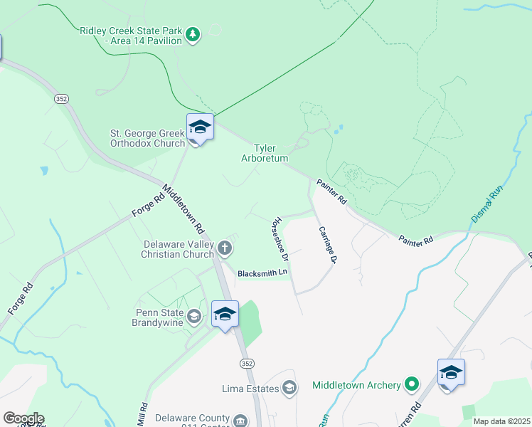 map of restaurants, bars, coffee shops, grocery stores, and more near 529 Longfellow Drive in Media