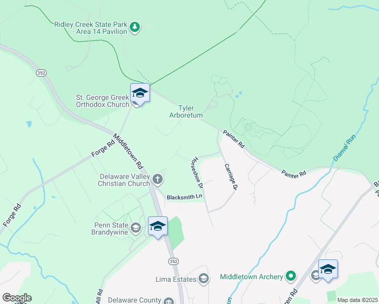 map of restaurants, bars, coffee shops, grocery stores, and more near 529 Longfellow Drive in Media