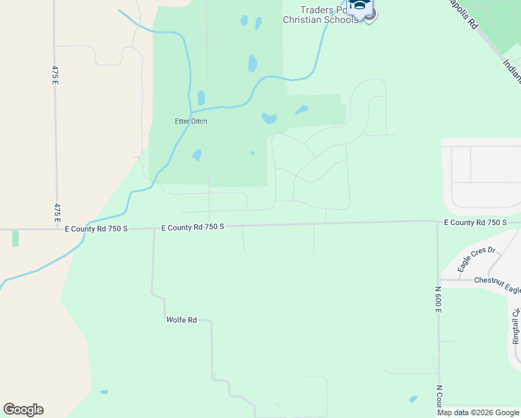 map of restaurants, bars, coffee shops, grocery stores, and more near 5602 East 750 South in Brownsburg