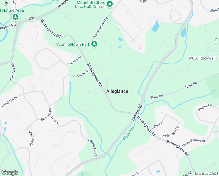 map of restaurants, bars, coffee shops, grocery stores, and more near 227 Birmingham Road in West Chester