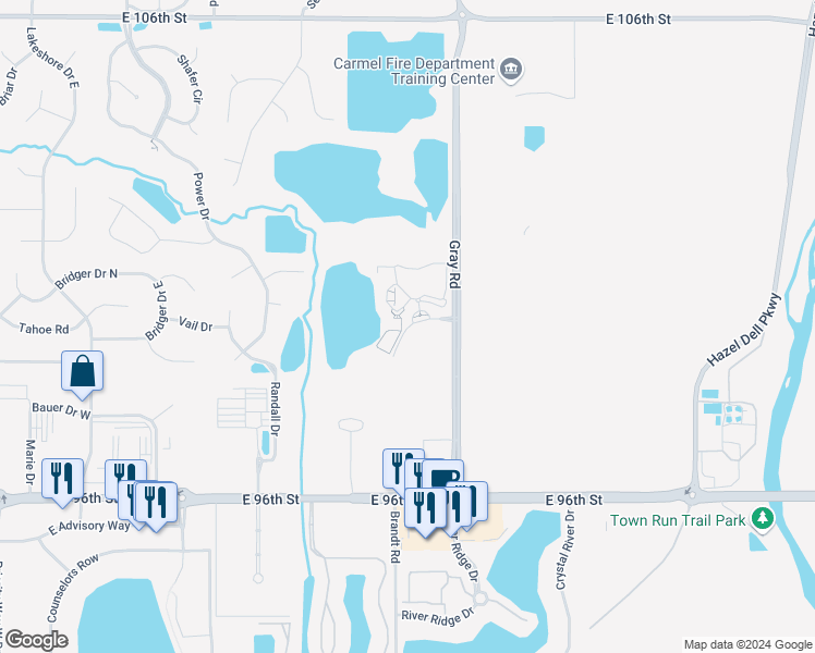 map of restaurants, bars, coffee shops, grocery stores, and more near 4690 Haven Point Boulevard in Indianapolis
