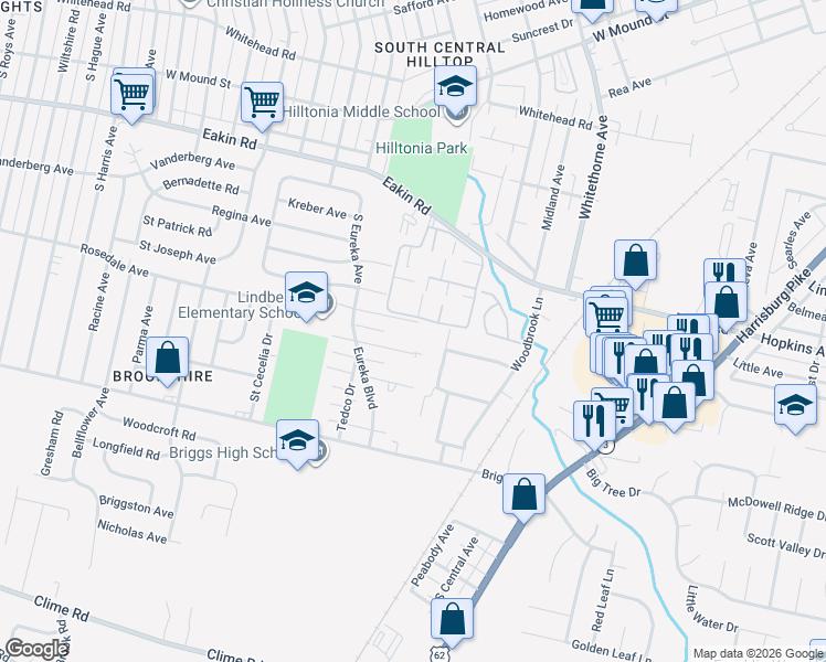 map of restaurants, bars, coffee shops, grocery stores, and more near 2434 Rosedale Avenue in Columbus