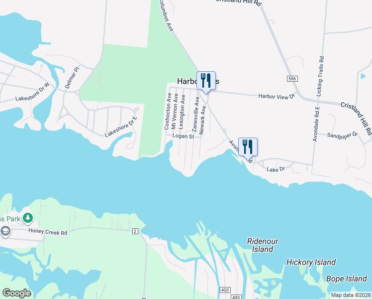 map of restaurants, bars, coffee shops, grocery stores, and more near 691 Zanesville Avenue in Thornville