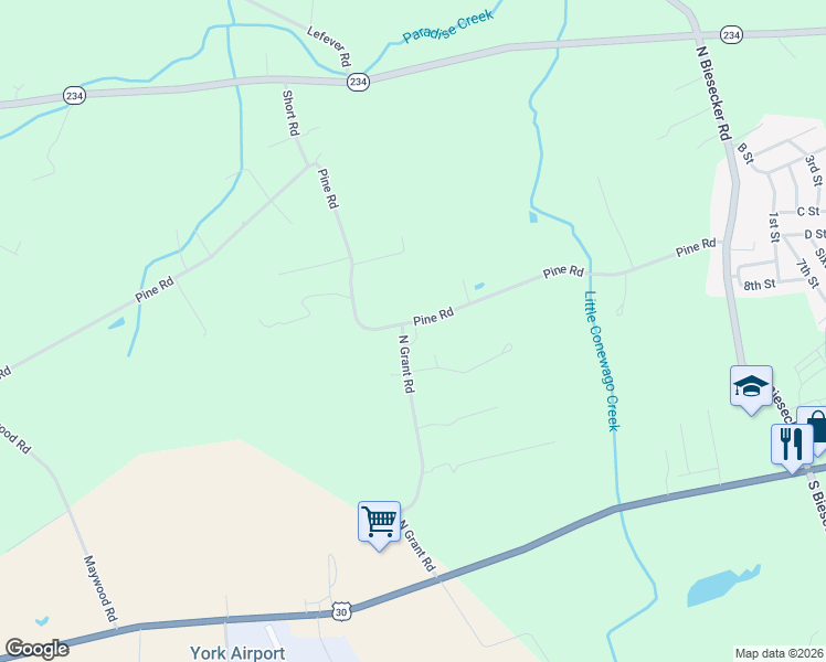 map of restaurants, bars, coffee shops, grocery stores, and more near 5801 Pine Road in Thomasville