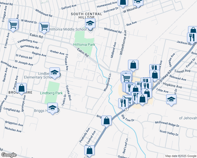 map of restaurants, bars, coffee shops, grocery stores, and more near 1107 Apple Blossom Lane in Columbus