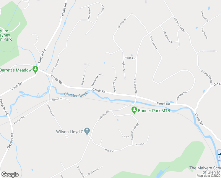 map of restaurants, bars, coffee shops, grocery stores, and more near 151 Creek Road in Glen Mills