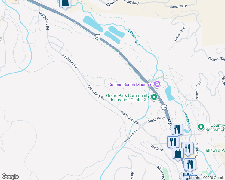 map of restaurants, bars, coffee shops, grocery stores, and more near 10 Mountain Willow Drive in Fraser