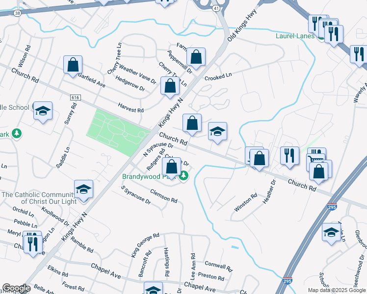 map of restaurants, bars, coffee shops, grocery stores, and more near in Cherry Hill