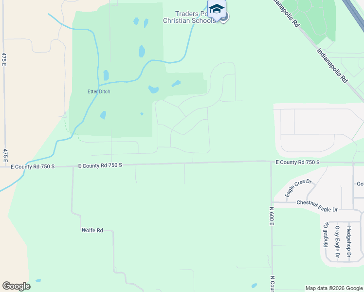 map of restaurants, bars, coffee shops, grocery stores, and more near 5602 750 South in Whitestown