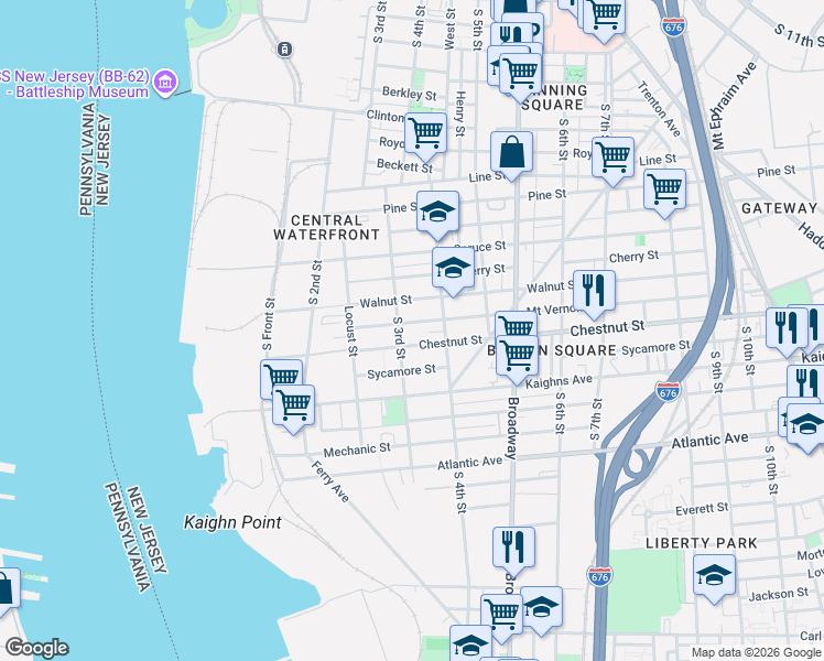 map of restaurants, bars, coffee shops, grocery stores, and more near 333 Mount Vernon Street in Camden