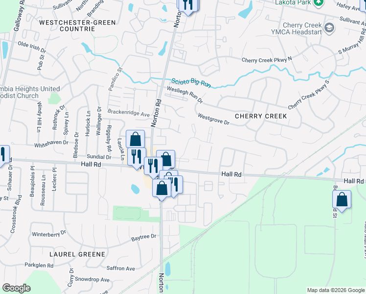 map of restaurants, bars, coffee shops, grocery stores, and more near 929 Muirwood Village Drive in Columbus