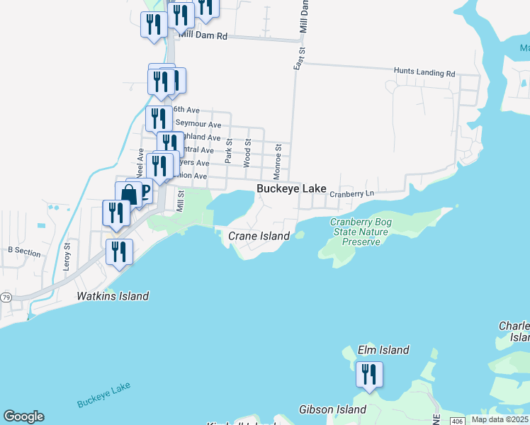 map of restaurants, bars, coffee shops, grocery stores, and more near Old State Route 79 in Hebron