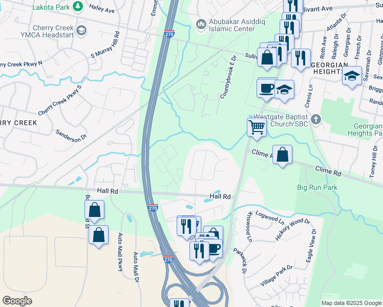 map of restaurants, bars, coffee shops, grocery stores, and more near 965 Rowland Avenue in Columbus