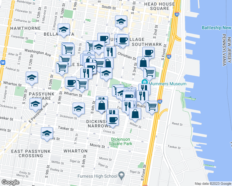 map of restaurants, bars, coffee shops, grocery stores, and more near 409 Manton Street in Philadelphia