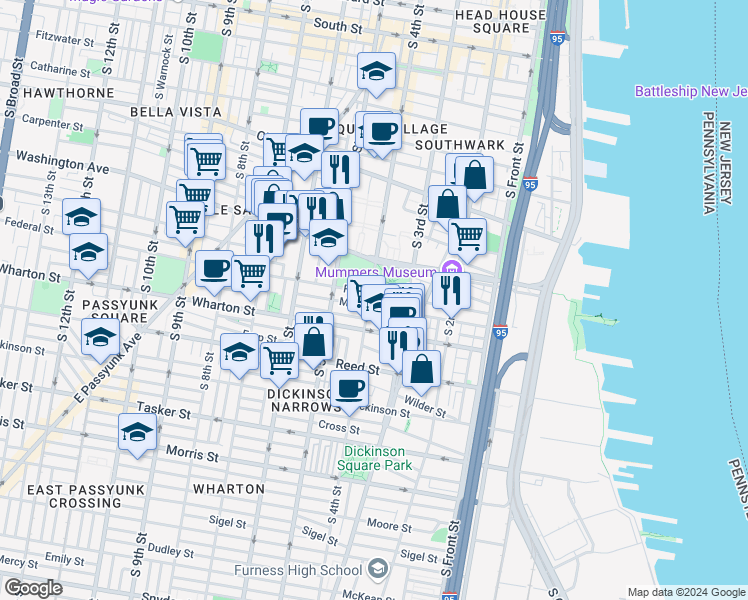 map of restaurants, bars, coffee shops, grocery stores, and more near 409 Manton Street in Philadelphia