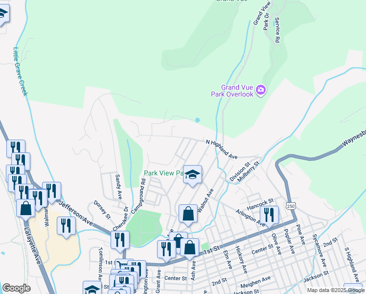 map of restaurants, bars, coffee shops, grocery stores, and more near 37 Stewart St in Moundsville