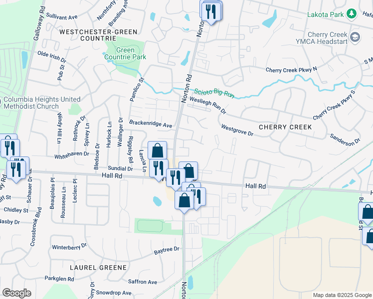 map of restaurants, bars, coffee shops, grocery stores, and more near 892 Westbury Lane South in Columbus