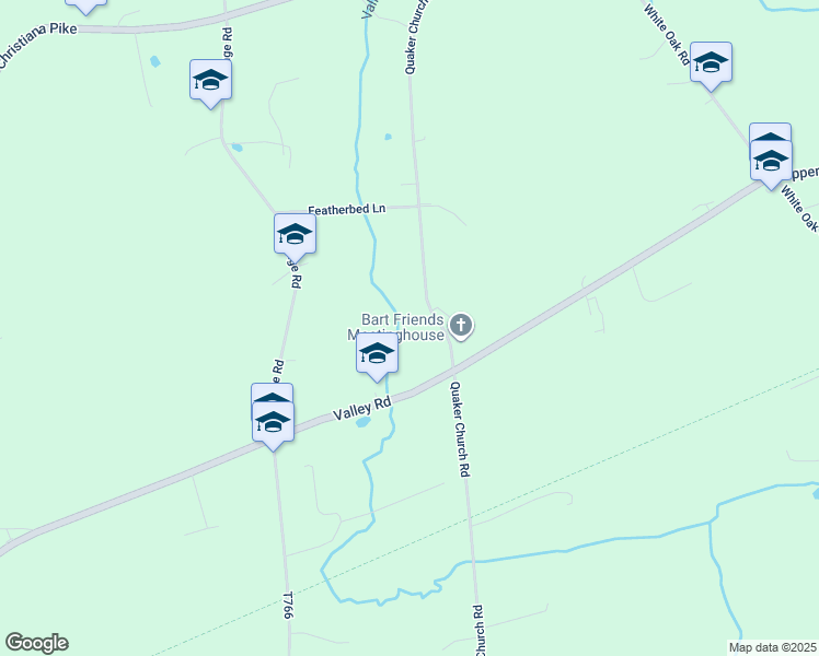 map of restaurants, bars, coffee shops, grocery stores, and more near 413 Quaker Church Road in Christiana