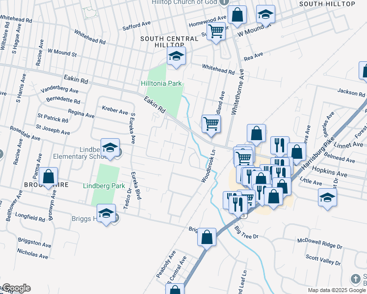 map of restaurants, bars, coffee shops, grocery stores, and more near 1079 Hardesty Place East in Columbus