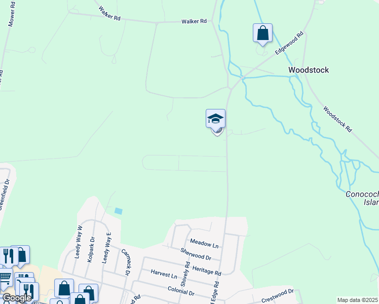 map of restaurants, bars, coffee shops, grocery stores, and more near 43 Summer Breeze Lane in Chambersburg
